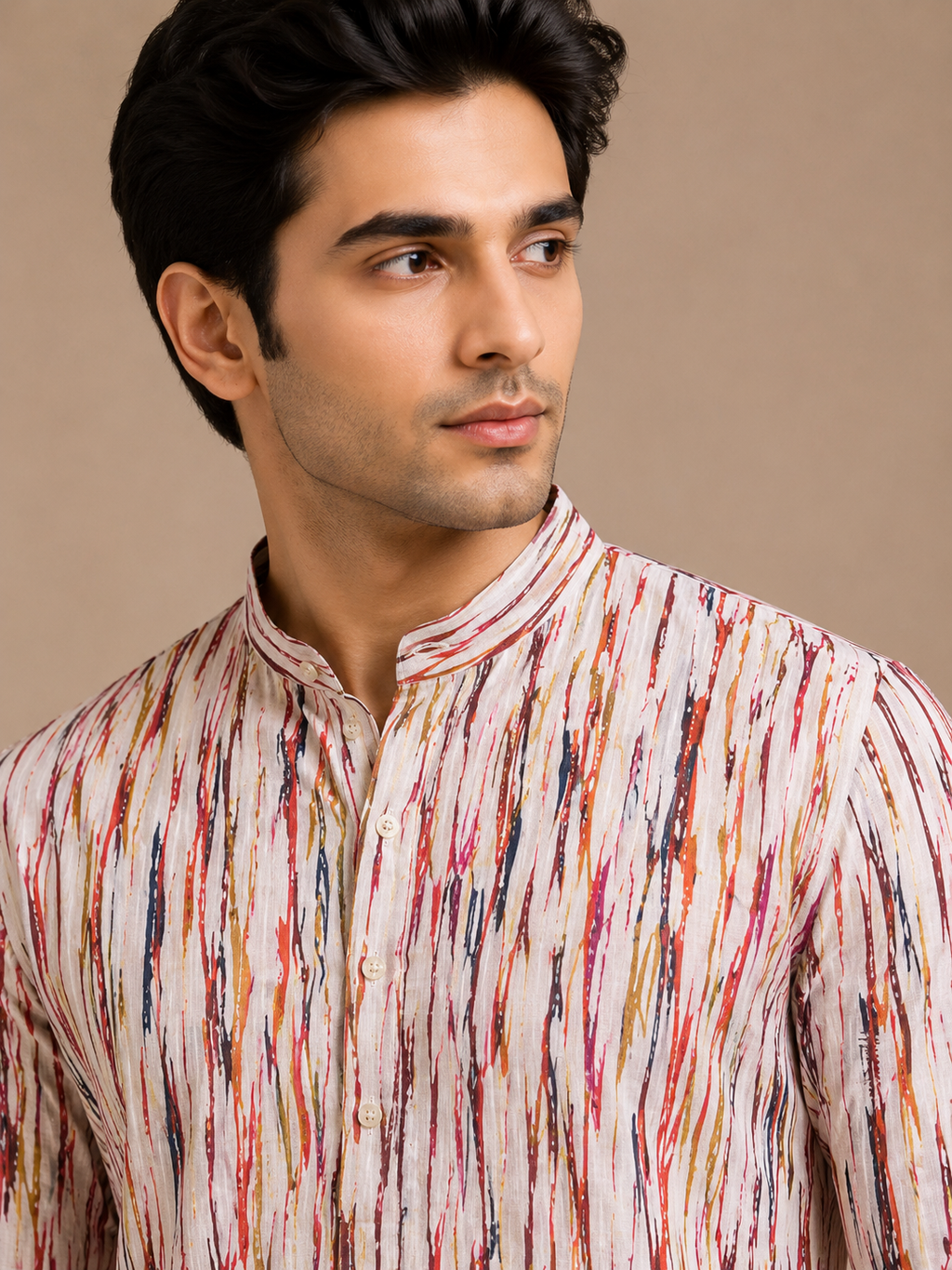 Men’s Multi Colour Sanganeri Printed Pure Cotton Kurta