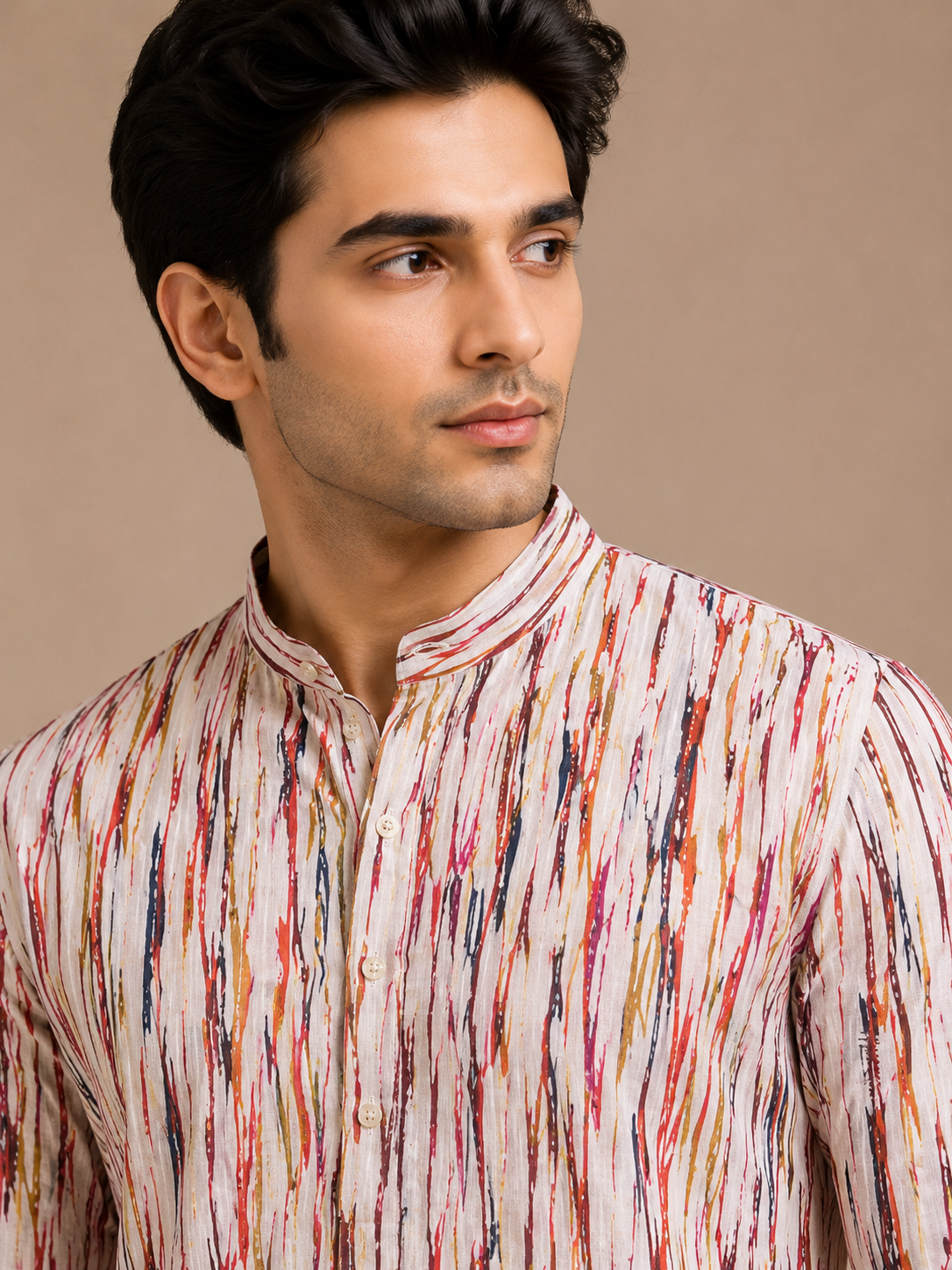 Men’s Multi Colour Sanganeri Printed Pure Cotton Kurta