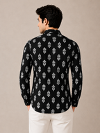 Men’s Black Floral Printed Cotton Shirt