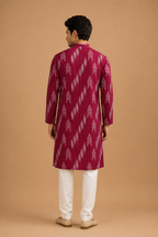 Men’s Pink Sanganeri Printed Pure Cotton Kurta