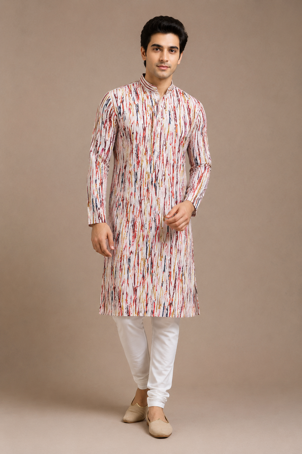 Men’s Multi Colour Sanganeri Printed Pure Cotton Kurta