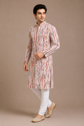 Men’s Multi Colour Sanganeri Printed Pure Cotton Kurta