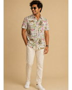 Men’s Pure Cotton Sanganeri Printed Half Sleeve Shirt