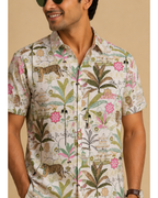 Men’s Pure Cotton Sanganeri Printed Half Sleeve Shirt