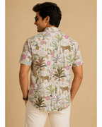 Men’s Pure Cotton Sanganeri Printed Half Sleeve Shirt