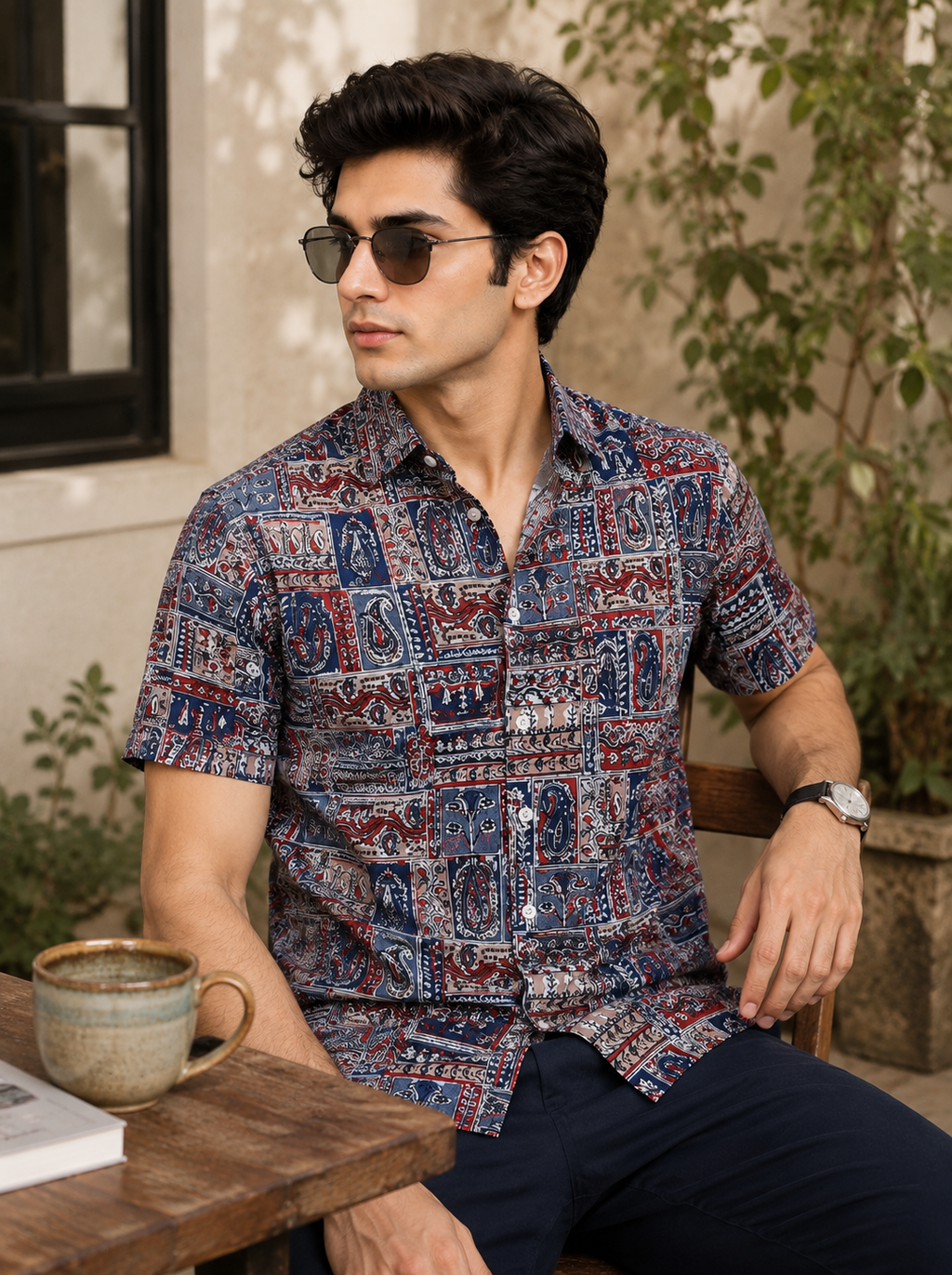 Men’s Multicolor Sanganeri Paisley Printed Full Sleeve Cotton Shirt