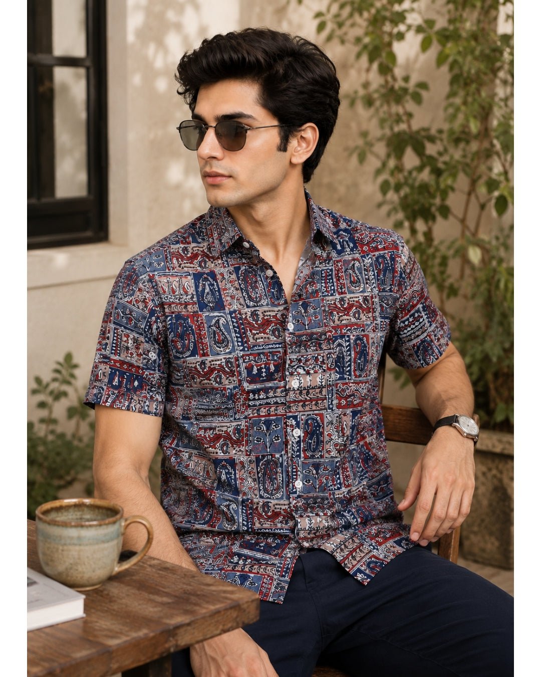 Men’s Multicolor Sanganeri Paisley Printed Cotton Shirt
