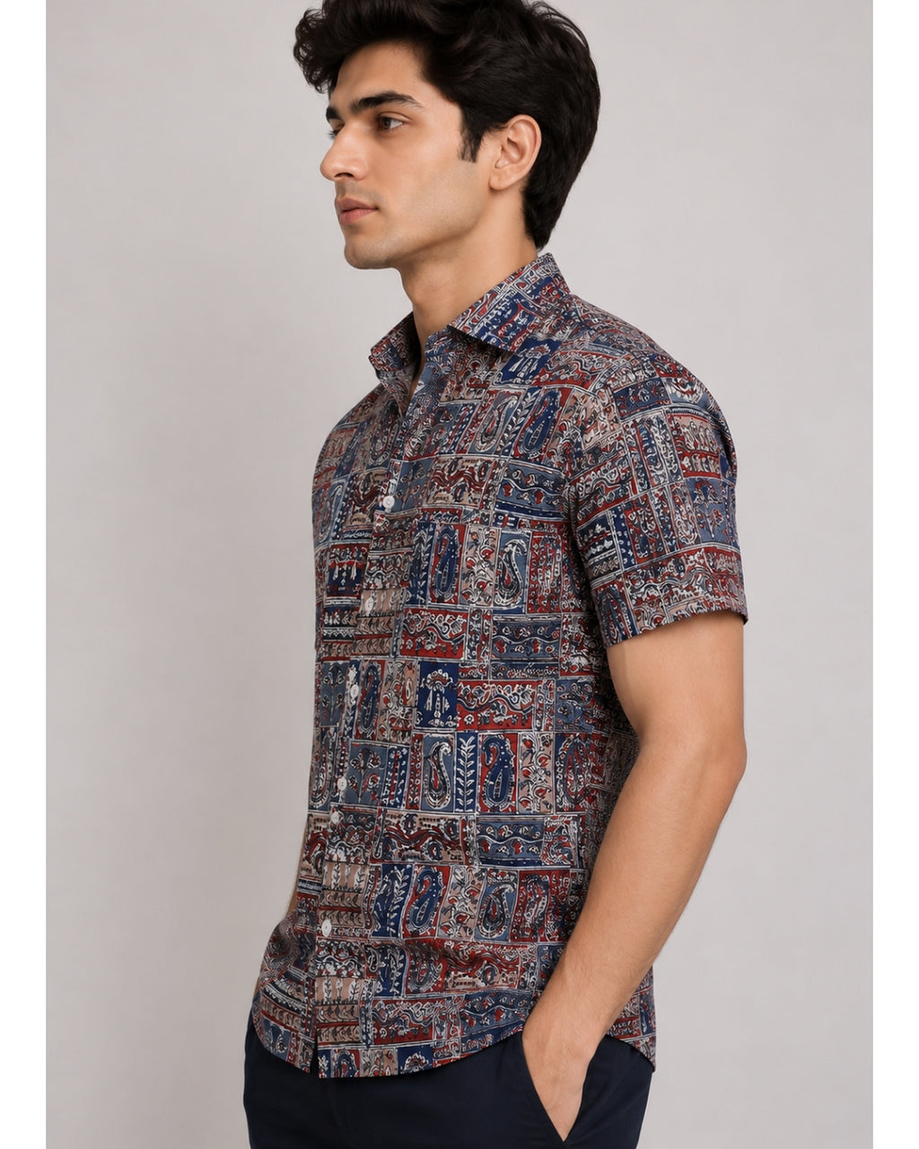 Men’s Multicolor Sanganeri Paisley Printed Cotton Shirt