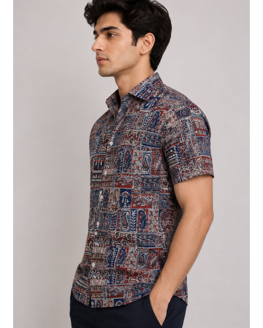 Men’s Multicolor Sanganeri Paisley Printed Cotton Shirt