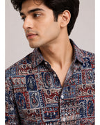 Men’s Multicolor Sanganeri Paisley Printed Cotton Shirt
