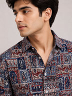 Men’s Multicolor Sanganeri Paisley Printed Full Sleeve Cotton Shirt