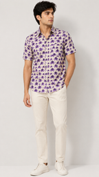 Purple Elephant Jaipuri Printed Cotton Shirt