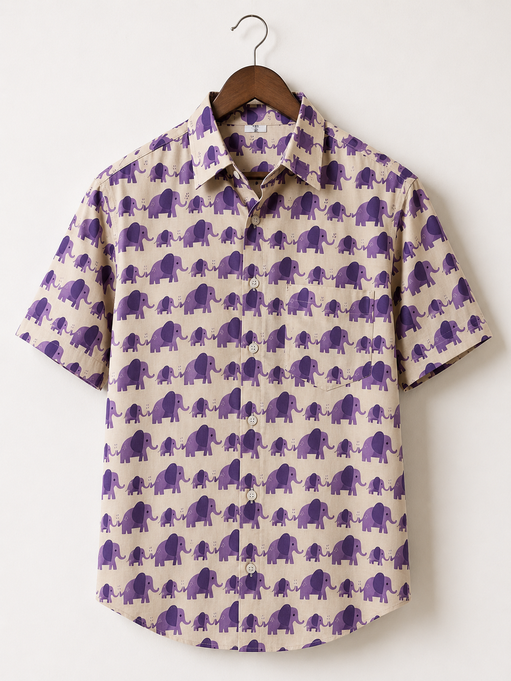 Purple Elephant Jaipuri Printed Cotton Shirt
