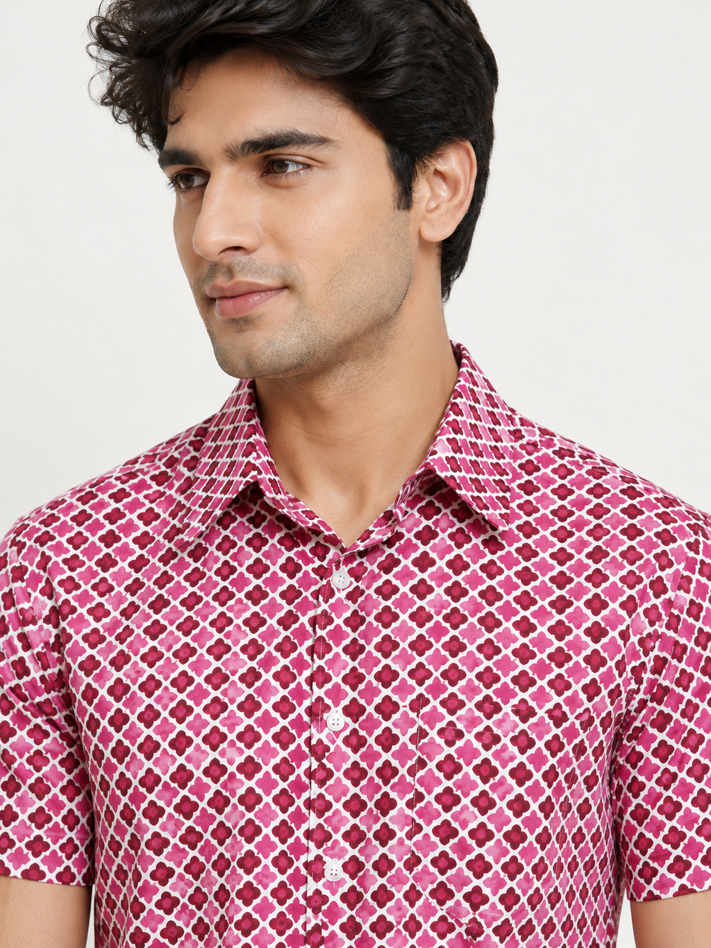 Men’s Sanganeri Printed Cotton Half Sleeve Shirt