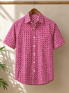 Men’s Sanganeri Printed Cotton Half Sleeve Shirt