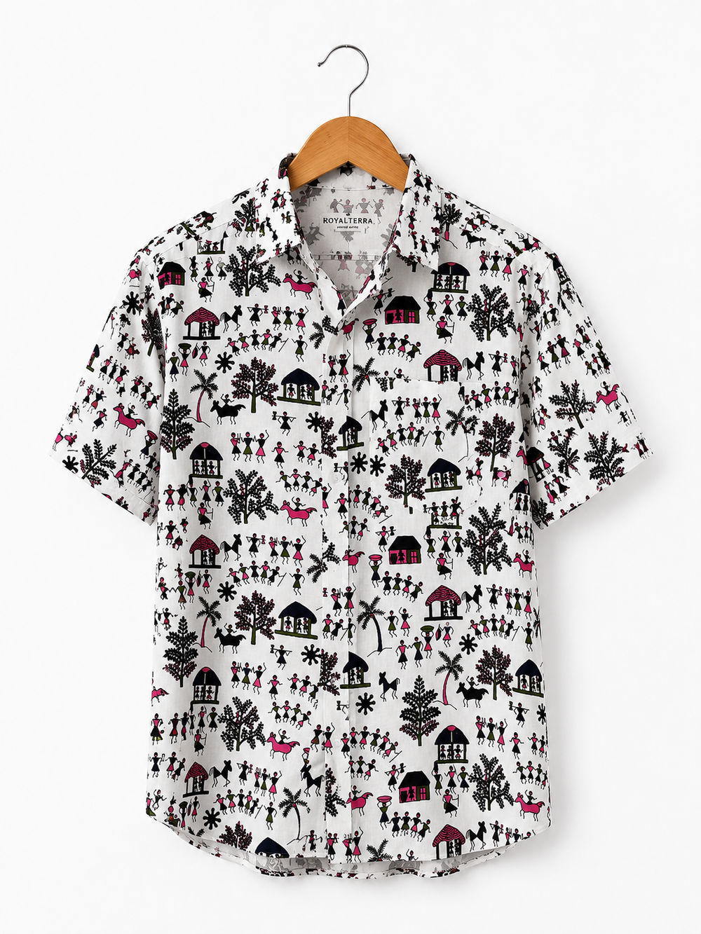 Multi-Color Ajrakh Style Paisley Block Print Cotton Shirt