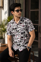 Multi-Color Ajrakh Style Paisley Block Print Cotton Shirt